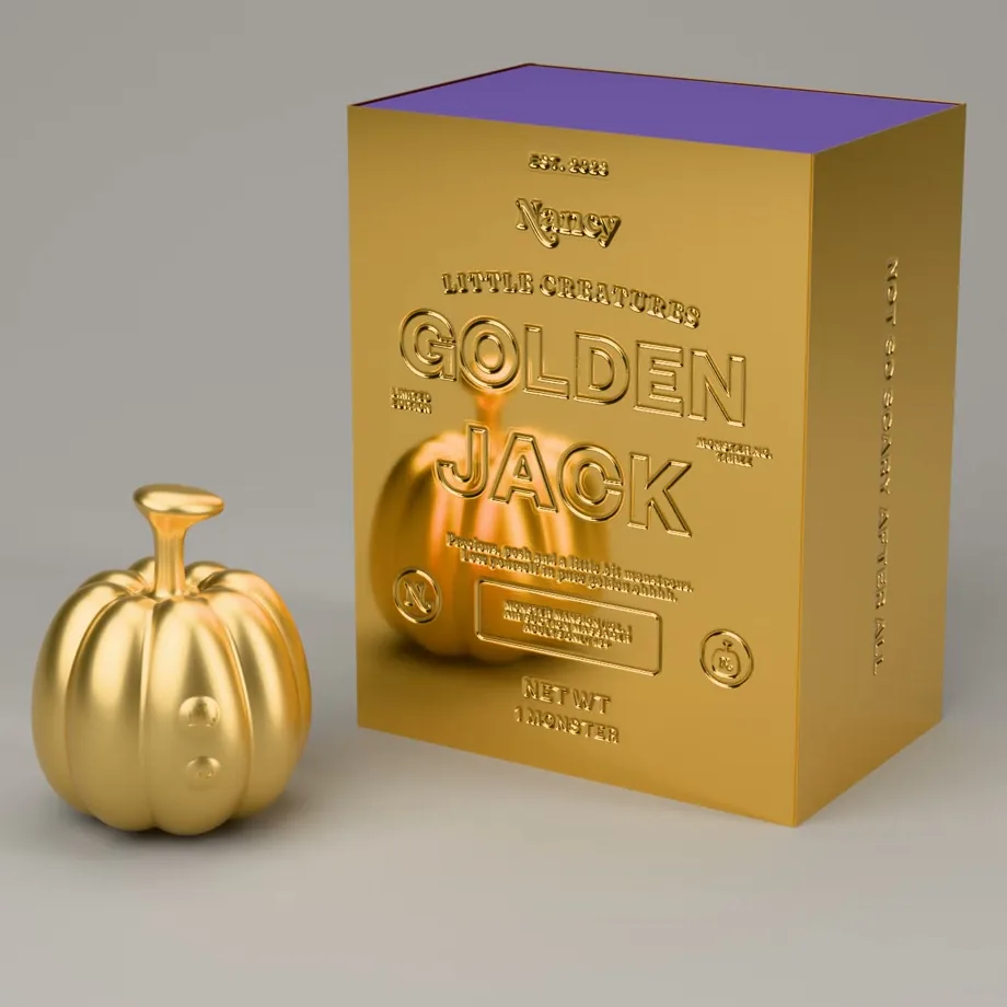 A Golden Jack beside its gold-foil box