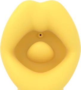 Lemmy, a yellow lips-shaped toy